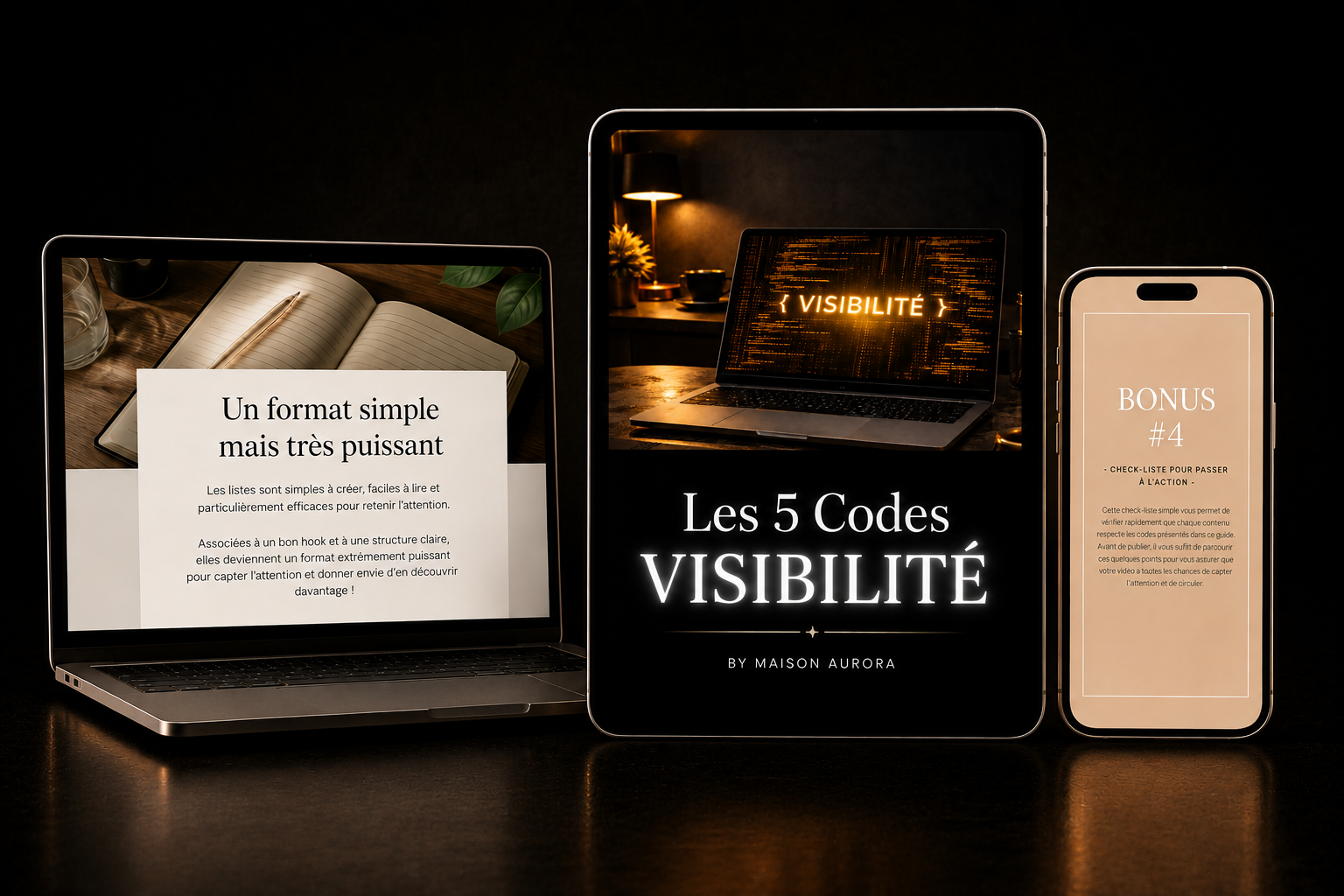 Les 5 Codes Visibilité présentés sur plusieurs appareils